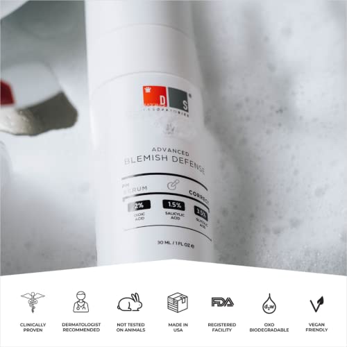 Blemish Defense - Serum For Blemish Prone Aging Skin, Reduce Fine Lines And Wrinkle, Salicylic Acid, Sodium Hydroxide, Alpha Hydroxy And Beta Hydroxy, Paraben Free, 100% Vegan #TOP5