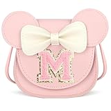 KU Geschenk Mädchen Little Mouse Ear Bow Crossbody Purse, PU Mini Handtasche -Tasche Umhängetasche für Kinder Mädchen Kleinkinder für 2-8 jahre-M