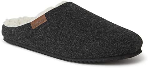 Dearfoams Men's Microwool Clog with Molded Footbed Slipper, Black, Large | Image 1