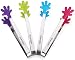 Zzanggu Sugar Tongs (Set of 4) Stainless Steel Sliver Tea Party Mini Palm Handle with Skid-proof Silicone for Kitchen Tongues Food Folder and Ice Clip,5-inch Long (4 Colors)
