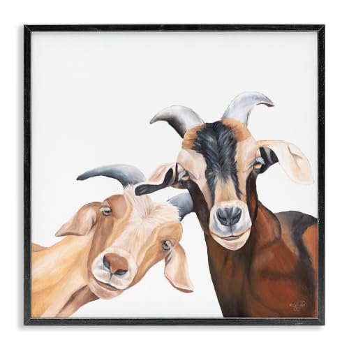 'Happy Goat Smiling Animals'| Framed Giclee Art
