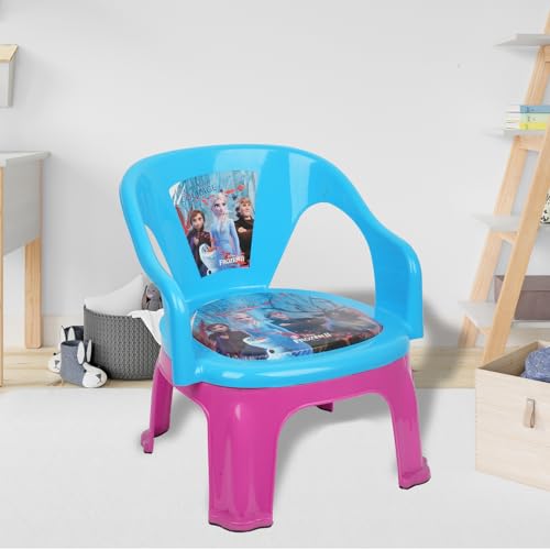 Image of Urbane Home Disney Frozen-II Kids Chair | Plastic Foldable Kids Chair | Chair for Kidsroom | School Study Stool | Baby Stool | Indoor or Outdoor Stool for Kids | Capacity 30 Kg | Sky Blue & Pink