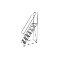 Tri-Arc KD107246 7-Step Tilt and Roll Industrial & Warehouse Steel Ladder with Perforated Tread, 24-Inch Wide Steps