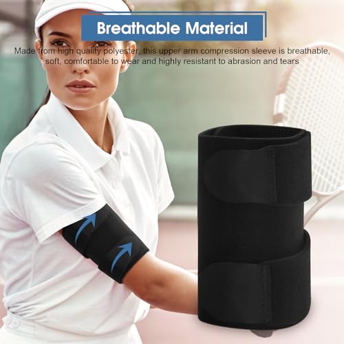 Upper Arm Sleeve Compression, Bicep Tendonitis Brace Compression Sleeve Adjustable Elbow Brace Arm Support Wrap for Upper Arm - Image 6