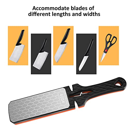Diamond Sharpening Stone, 5-In-1 Knife Sharpening Stone Double-Sided 400/1000 Grit Honeycomb Surface Knife Sharpener Stone Whetstone Ceramic &Tungsten Steel Scissors Knives #TOP2