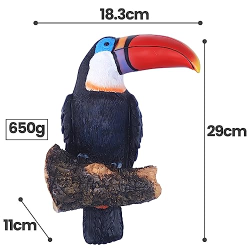 NORHOR Garden Statues,Garden Ornaments,Simulation Toucan Figurine,Resin Fake Birds Crafts Garden Animal Statue Tree Hanging Pastoral Decoration Pendant Outdoor Yard Decor - Image 4