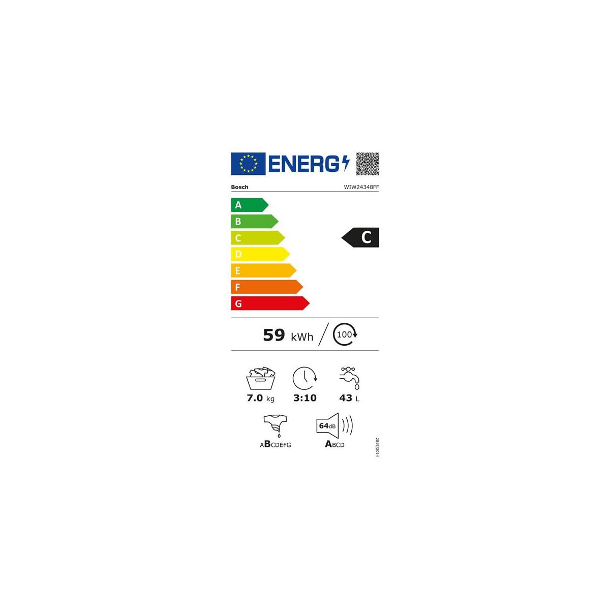 Bosch WIW24348FF Série 6 - Lave-linge, encastrable, Active Water Plus