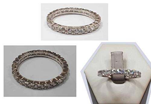 Alliance argent zircons 2 mm cadeau idéal taille italienne sur mesure - 3