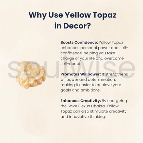 Image of SOULWISE Yellow Topaz Ganesha Idol 4 cm Gemstone Ganesh Statue for Home Temple Decor Vastu Spiritual Idol for Prosperity Success Office Desk Puja Gift