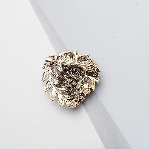 Vintage Colorful Rhinestone Leaf Steel Brooch For Women Girls #TOP4