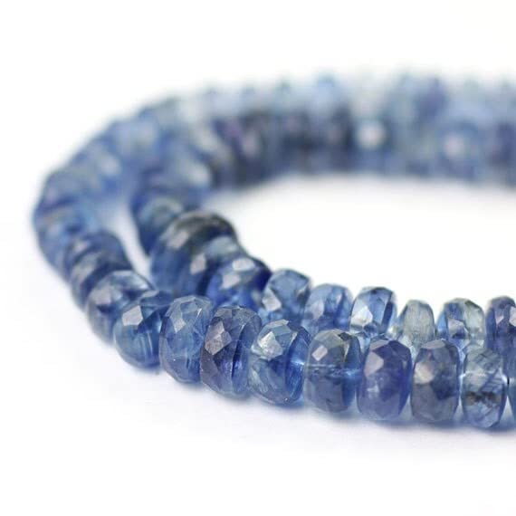 Rondelles kyanite micro facettées 5mm pour création de bijoux uniques bleu royal