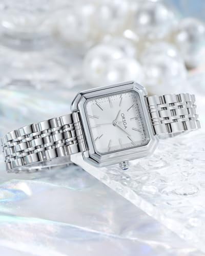 CIVO Armbanduhr Damen Edelstahl Eckig Analog Damenuhr Wasserdicht, Mode Geschenke für Frauen – Bild 4