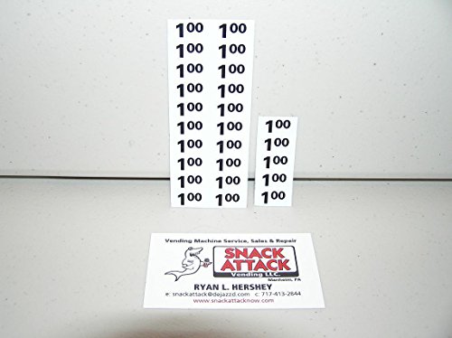 (25) Snack Vending Machine $1.00 / $1.05 Price Labels