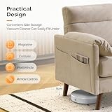 Bonnlo Fabric 2 seater sofa,Small Modern Couch with Soft Cushion,Tapered Legs and Side Pocket Storage,Compact Loveseat with Deep Seat Perfect for Living Room,Bedroom,Office,Dorm,Beige - Image 4