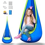 Kids Pod Swing Seat, BITIWEND Hammock Chair Swing with Inflatable Pillow, Hanging Hammock Chair Sensory Swing Chair with Pocket for Indoor & Outdoor (Max 176Lbs)