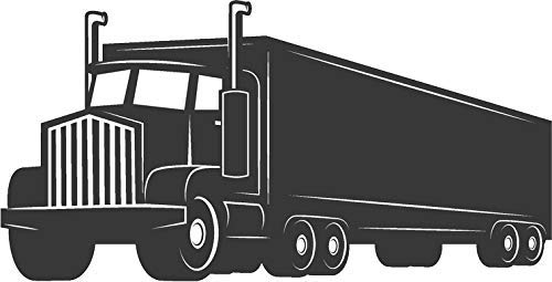 Simple Gray Scale Long Distance Semi Truck Element Cartoon Round Metal 0.75" Lapel Pin Hat Shirt Pin Tie Tack Pinback2