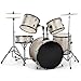 UDeuxff 22 Inch Adult Drum Set, 5-Piece Full-Size Drums Kit with Cymbal Stands, Hi-hat Stand, Sticks, Drum Pedal, Stool & Floor Tom for Beginner (Silver)