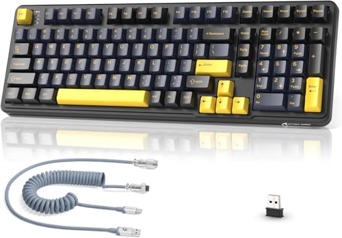 MAMBASNAKE Attack Shark X98 Wireless Mechanical Keyboard with Numpad,Gasket Mount Hot-Swap Pre-lubed Linear Switch,BT 5.0/2.4G/Wired,RGB Backlit Computer Gaming Keyboards for PC/Tablet/PS5/Xbox-Black