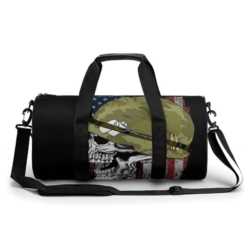 Sac week-end duffel bag imprimé crâne pour rando et voyage