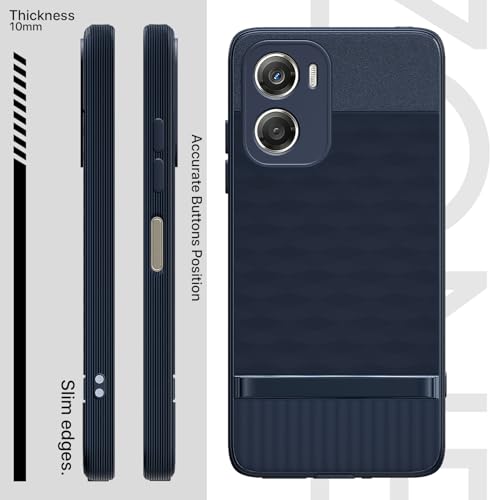 Image of Pikkme Back Cover for Motorola Moto G06 Power Camera Protection 3D Hexa Cube Design Silicone Protective Bumper Case (Blue)