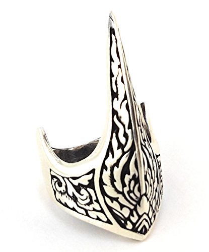 Fang Gothic Biker Retro Genuine Solid 925 Stelring Silver Turkish Handmade Luxury Men's Thumb Ring3