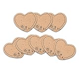 Grenali 100 Brown Heart Shape Earring Display Cards, Kraft Paper Jewelry Cards, 1.96'x1.6' (Pack of 100)