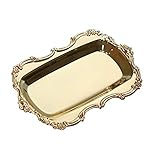 Multifunktionales Metalltablett für Tee, Obst, Teller, Kuchen, Snacks, goldfarben