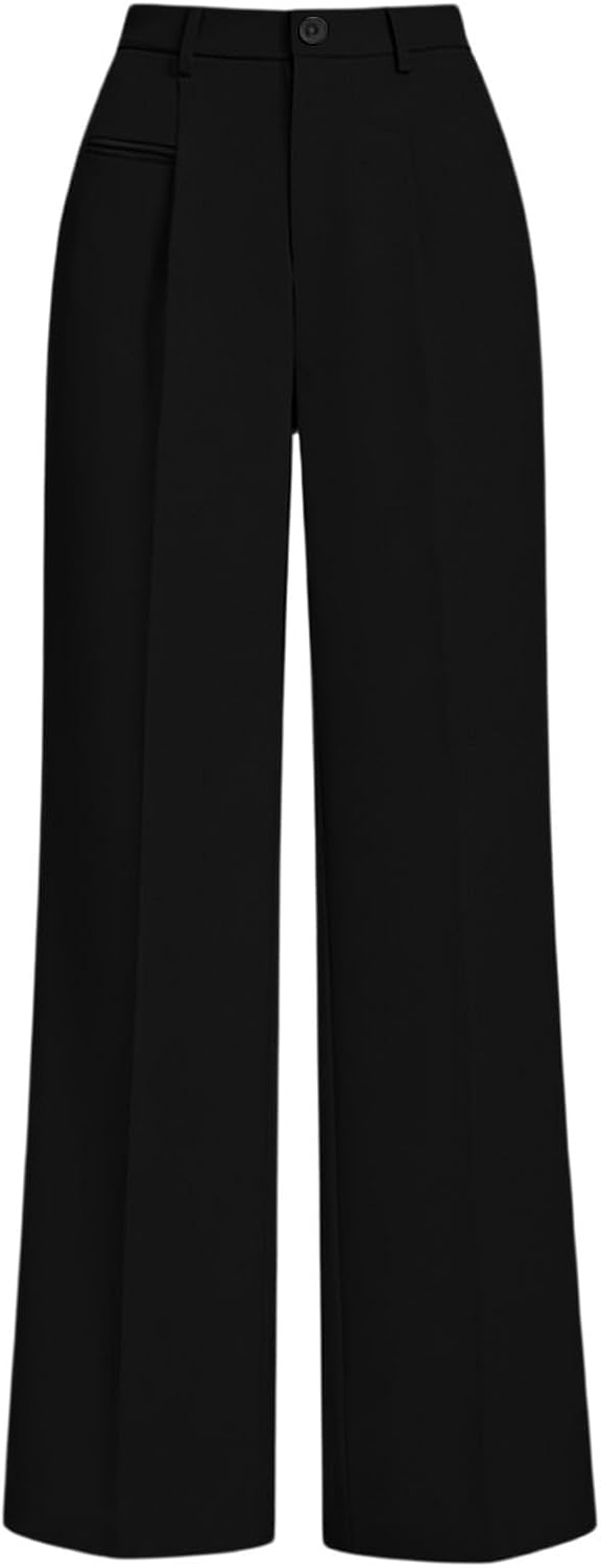 Women's Wide Leg Dress Pants High Waisted Business Casual Palazzo Pants with Pockets Work Office Slacks Trousers
