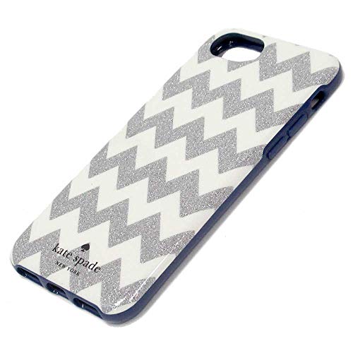 Kate Spade New York Protective Case for iPhone 7 and iPhone 6 - Chevron Glitter / Silver Navy
