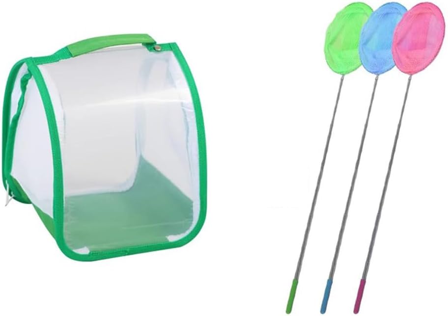 Foldable Green Observation Cage, A Tool for Kids to Catch Insects Outdoors,Observation cage