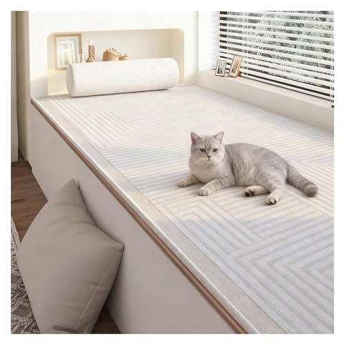 Tyzlup Cojín para Ventanal Cojín de Terciopelo para Asiento Ventana, Resistente a arañazos Gato, Antideslizante, Acolchado, Lavable, para Muebles Interior(P4,120cmx100cm (47inx39in))