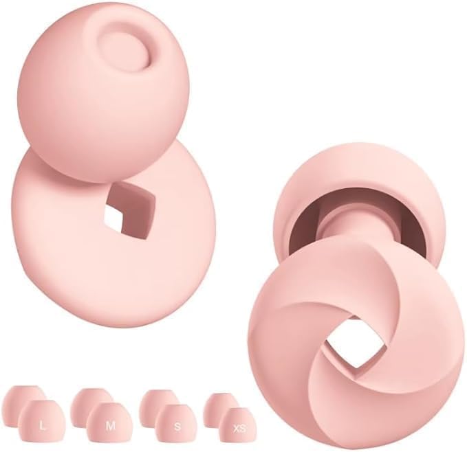 Image of LYSIAN High Fidelity Concert Ear Plugs, 23dB Noise Reduction Musician Earplugs for Concerts, Festivals & Raves, Reusable Soft Earplugs with Aluminum Case, 1 Pairs, pink