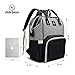 pipi bear Diaper Bag Backpack, Baby Bag for Mom Dad,Multifunction Large Diaper Backpack with Changing Pad,Water Resistant and Durable, Gray Black