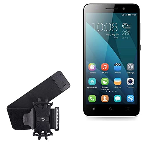 BoxWave Holster Compatible with Honor 4X - ActiveStretch Sport Armband, Adjustable Armband for Workout and Running - Jet Black