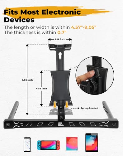 KEMIMOTO Electronic Device Mounts with Grab Bar, 6061 Billet Aluminum Electronic Device Holder Phone Tablet GPS Mount Compatible with Polaris RZR PRO XP/XP4 2022-2023 RZR PRO R/Turbo R