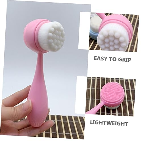 minkissy 2 Unidades Escova De Limpeza Facial Dupla Face Escova De Limpeza Facial De Silicone Escova