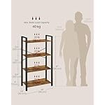 VASAGLE 4-Tier Bookshelf, Bookcase with Steel Frame, Book Shelf for Living Room, Home Office, Study, 11.8 x 26 x 47 Inches, Industrial Style, Rustic Brown and Ink Black ULLS60BX - Image 3