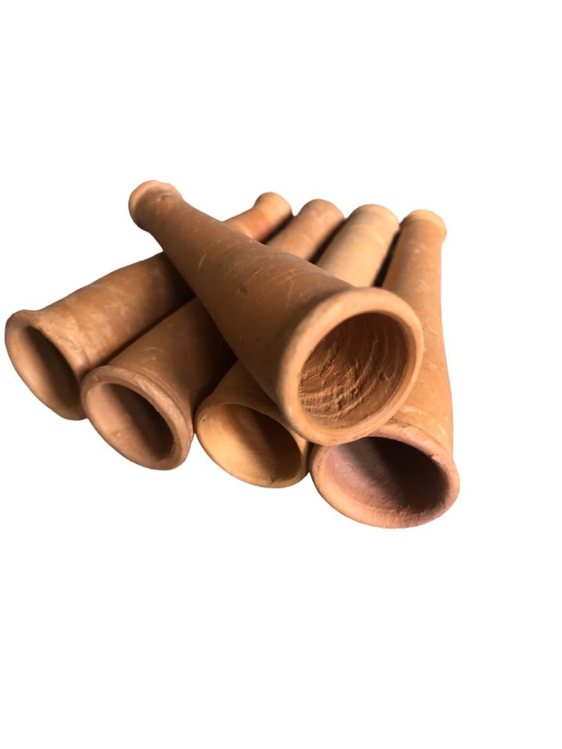 5 PC 2.5'' Handmade Clay Indian Smoking Pipe Terracotta