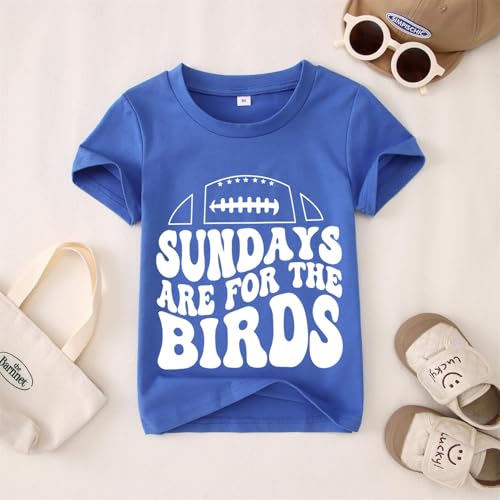 Ritatte Toddler Boy Girl Football Game Day Shirt Sundays are for The Birds T-Shirt Kids Funny Football Fans Gifts Tees Tops(Blue,4-5T(110)) — view 6