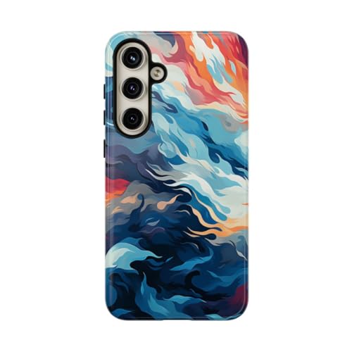 Coque Samsung S24 Plus vagues d'océan design abstrait rigide et brillante