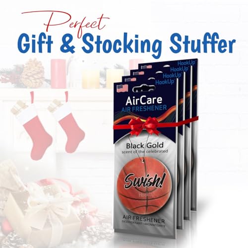 Basketball Hanging Car Air Freshener by HookUp - 4 Pack of Black Gold Scent| Unique Gift or Stocking Stuffers for Sports Fan- Teens, Men, Women|Car Accessory with Fresh & Long Lasting Fresheners Smell - Thumbnail 5