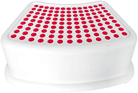 Kids Plastic Small Anti-Slip Booster Step Stool Children's Foot Stool, Anti-Slip Foot Perfect For Toddler Toilet Potty Training Kids Bathroom For Brushing Teeth Washing Hands (Red Dots)