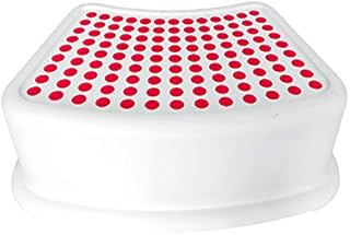 Kids Plastic Small Anti-Slip Booster Step Stool Children's Foot Stool, Anti-Slip Foot Perfect For Toddler Toilet Potty Training Kids Bathroom For Brushing Teeth Washing Hands (Red Dots)