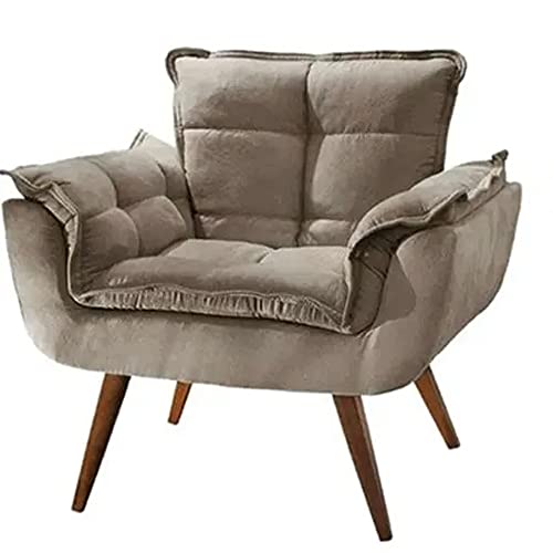Poltrona Decorativa de Luxo para Sala de Estar Linda Platinum Decor Capuccino