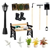 Lot de 14 accessoires de jardin pour maison de poupée miniature, décoration miniature, min...