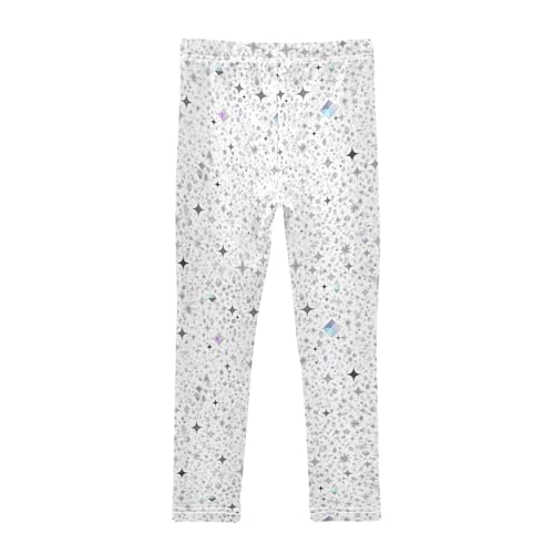 KLL Sliver Glitter Texture Silver Sparkle Toddler Girls' Legging Comfortable Full Length Dance Pants Exercise2