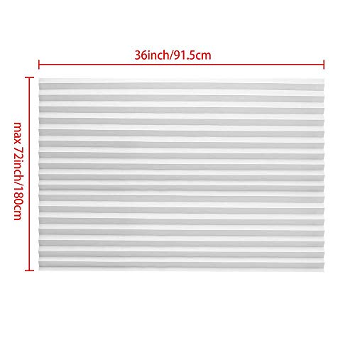 Luckup 2 Pack Cordless Light Filtering Pleated Fabric Shade,Easy To Cut And Install, With 4 Clips (36"X72"- 2 Pack, White) #TOP5