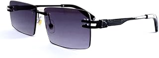 Randlose Herren-Sonnenbrille mit Verlaufslinsen, Retro-Rechteck-Sonnenbrille für Männer und Frauen, rahmenlose Brille, modisches Markendesign