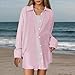 Women's 2 Piece Set Casual Tracksuit Button Down Long Sleeve Collared Shirt and High Waist Shorts Lounge Matching Sets Pink