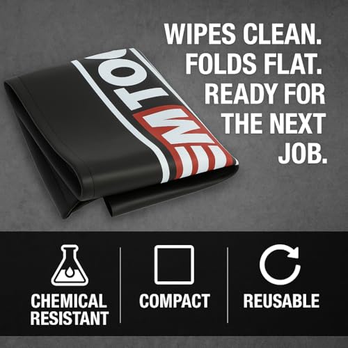 OEMTOOLS 24900 Black Vinyl Fender Cover, 27" x 34" Vehicle Repair Cover, Car Fender Protector for Mechanics, Mat Holds Tools in Place, Chemical Resistant Heavy Gauge Vinyl Protects Surfaces